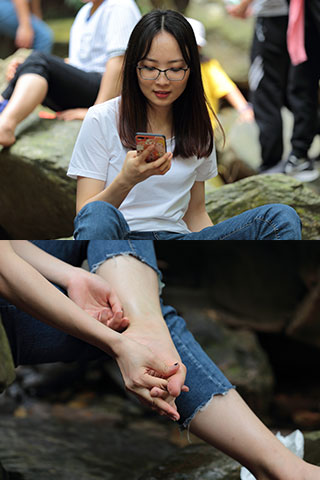 清纯的眼镜学妹，脱掉鞋袜露出脚好漂亮共80张-玉足阁