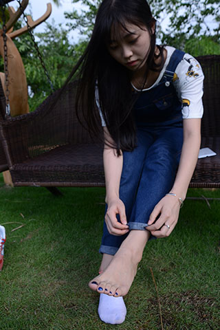 牛仔の白棉袜脚共104张-玉足阁