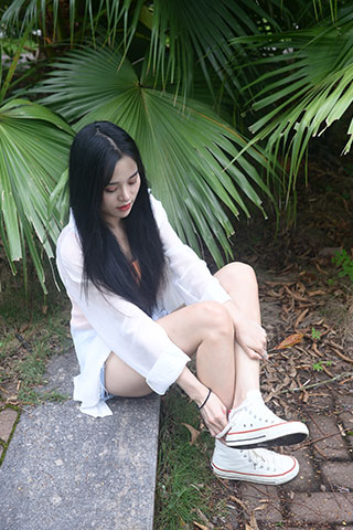 少女热裤帆布鞋の棉袜脚共143张-玉足阁