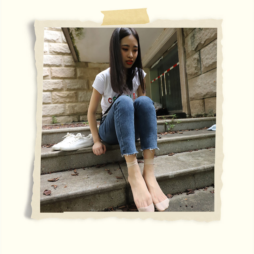 九分牛仔の板鞋丝袜脚丫下共171张-玉足阁