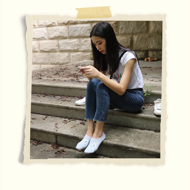 九分牛仔の板鞋船袜脚丫上共185张-玉足阁