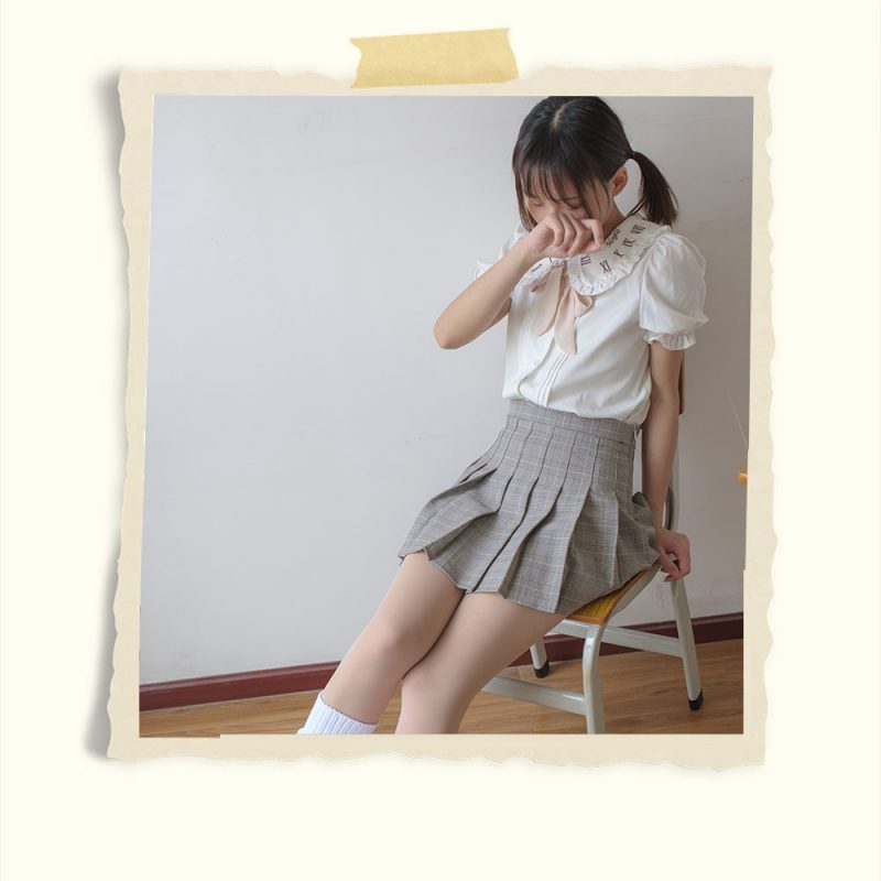 学生风百褶裙棉袜脚丫+视频1个共102张-玉足阁