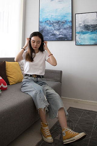 黄色高帮帆布鞋の棉袜脚共144张-玉足阁